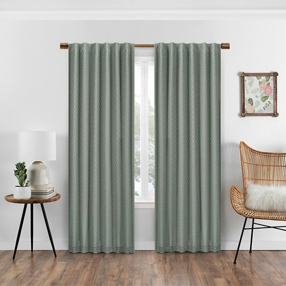 Eclipse Nora Crochet Blackout Window Curtain- Sage